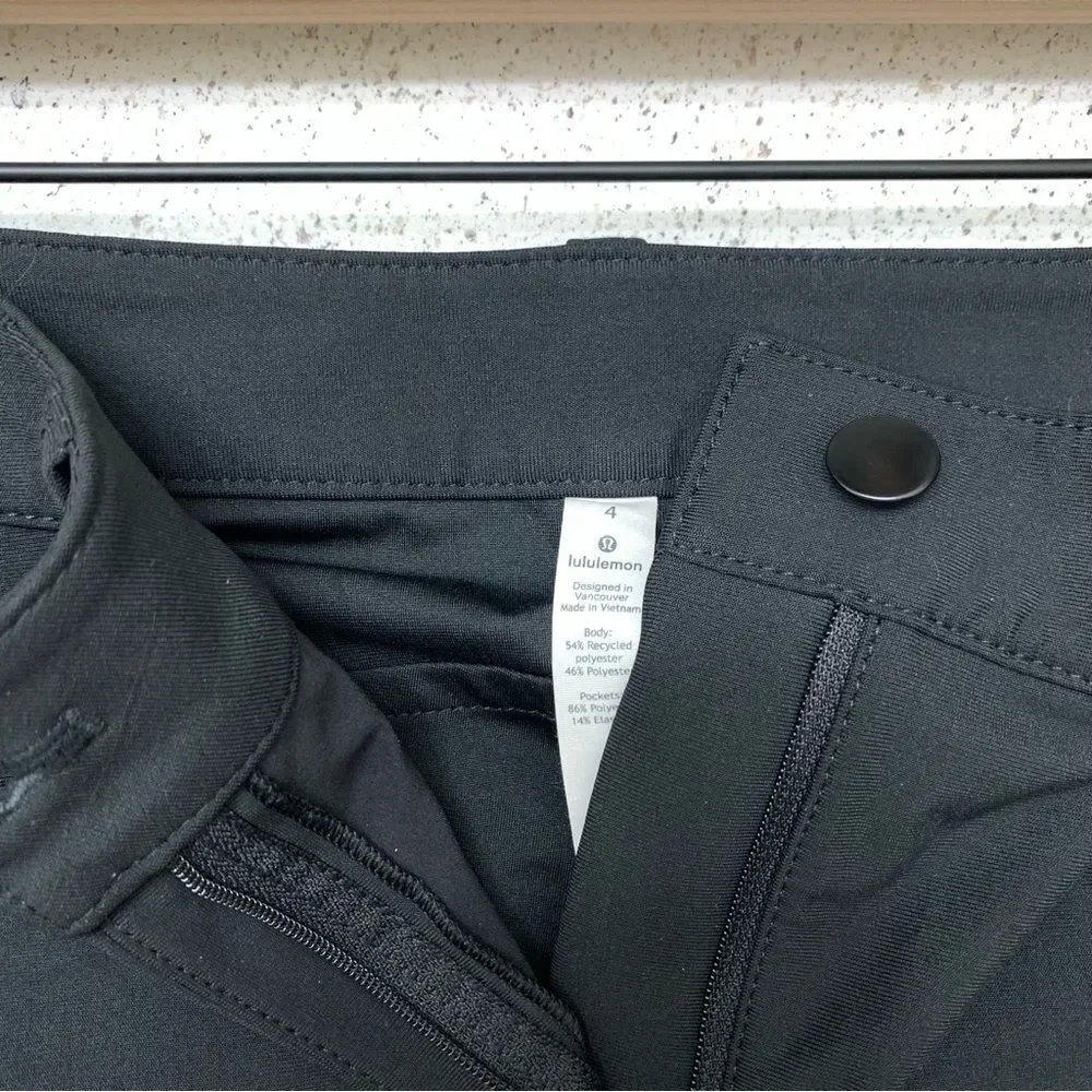 Lululemon City Sleek 5-Pocket Black 7/8 High Rise Pants 4